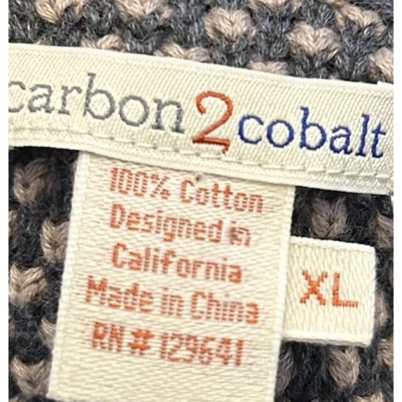Carbon 2 Cobalt Sweater 1/4 ZIP Hoodie Mens Size XL Pullover Gray Knit Cotton - Picture 2 of 4